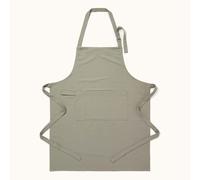 HOMESCAPES Plain Cotton Grey Apron with Large Pocket and Adjustable Straps - 80 x 85 cm