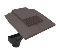 Grey Plain in-line Roof Tile Vent & Pipe Adapter for Concrete and Clay Tiles
