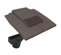 Grey Plain in-line Roof Tile Vent & Pipe Adapter for Concrete and Clay Tiles