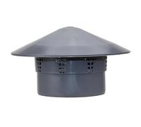 Grey Plastic Extractor Hood Vent Attachment for HT Pipes DN 110 Protection from Birds, Leaves and Insects