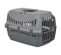 URBNLIVING Lightweight Plastic Pet Carrier with Detachable Roof and Handle (Grey)