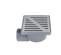 Grey Plastic Sewage Drain 150mm x 150mm / 50mm Side Pipe Connection Floor Waste Drain Square Trap Shower Wet Room