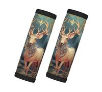Grey Plum Deer Print Cute 2-Pack Luggage Handle Wrap, Luggage Straps for Suitcases Bags and More