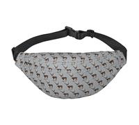 Grey Plum Deer Waist Bag. Lightweight And Waterproof, Suitable For Travel And Daily Use, Fashionable Design, For Men And Women.