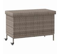 Grey Poly Rattan Garden Chest with Wheels 110 x 55 x 73 cm, Weatherproof Garden Box for Cushions and Storage, UV-Resistant, with Storage Space and Water-Repellent Inner Bag