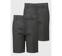 Grey Polyester Viscose Slim Fit Classic Shorts 2 Pack 9 years