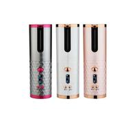 (Grey) Portable Wireless Auto-Rotating Hair Curling Wand