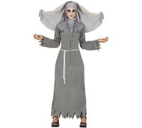 Grey Possessed Nun Costume for Women Halloween