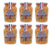 Grey Poupon French Wholegrain Mustard 6x 210g Jars - Authentic Mustard Made in France with White Wine, Bold Flavour, Gourmet Condiment for Cooking & Sandwiches