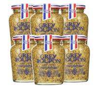 Grey Poupon Old Style Seed Mustard 210g x Pack of 6, French Mustard Brown, Prepared with White Wine, Whole Grain Mustard