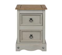 Core Products Corona 2 Drawer Petite Bedside Cabinet Grey Wax, Grey