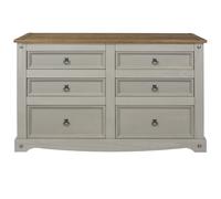Core Products Halea 6-Drawer Pine Chest - Grey, Grey