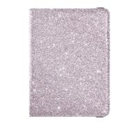 Grey Purple Bright Starry Glittering Leather Passport and Vaccine Card Wallet Combo for travel Vaccine Case Protector Cover Card Holder Passport Case for women Waterproof, grey purple bright starry