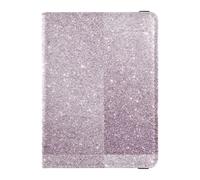 Grey Purple Bright Starry Glittering Leather Passport Holder Covers Case Vaccine Card Holder Cover Combo Ultra Slim