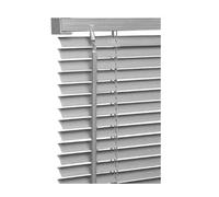 Grey PVC Plain Venetian blinds - Metal Headrail & Fittings - 25mm Thin slats Trimmable Easy fit - window Treatment Shutters - Home Offices Blind (Width 240cm x Drop 213cm)