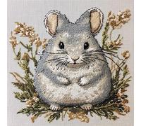 Grey Rabbit Cross Stitch Kits - Counted Cross Stitch Kits for Beginners Adults,11 CT Patterns Dimensions Embroidery Kits Arts Craft Kits, Home Decor 15.7 x 15.7in,40x40cm（3-F
