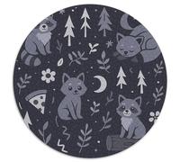 Grey Raccoons Jigsaw 1000 Piece Round Puzzle Forest Elements Puzzles for Adults 1000pcs (67.5x67.5cm)