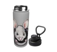 Grey Rat 18oz Insulated Water Bottle-Stainless Steel Sports Kettle, Leak Proof Double Wall Thermos for Gym Hiking Travel
