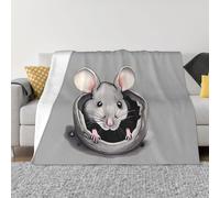 Grey rat 50"x40" Flannel Blanket - King Size - Suitable for Beds and Sofas - Luxurious Micro Plush - Comfortable and Warm Blanket