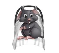 Grey Rat Baby Car Seat Canopy Cover, Multi Use Breathable Nursing Breastfeeding Covers for Mom Soft Stroller Sun Shade Newborn Shower Gift