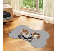 Grey rat Bone Shaped Absorbent Dog Feeding Mat