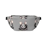 Grey rat Crossbody Waist Bag with Multiple Pockets, Easy To carry, Suitable for Sports, Travel and Daily Use.