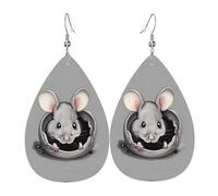 Grey rat Leather earrings, European and American style earrings for young women, birthday gifts/Valentine's Day gifts