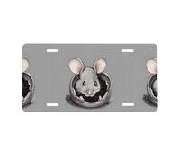Grey rat License Plate.Aluminium, Waterproof Printed Car Sign, 1mm Thick