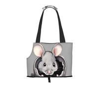 Grey Rat Pet Carrier Bag-Foldable Travel Tote For Small Dogs Cats, Portable Soft Sided Pet Crate With Seatbelt For Cat Puppy