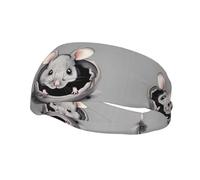 Grey rat Print Sports Headband, Non-Slip Cooling Sweatband, Men Women Athletic Head Wrap for Running Workout