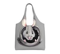 Grey rat Printed canvas bag Women's fashionable shoulder bag