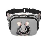 Grey rat Printed multifunctional waist bag, unisex trendy messenger bag, travel sports storage bag