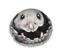 Grey rat Shower Caps, Reusable Shower Cap for Women, Double Laye Waterproof Hair Cap, for All Hair Lengths