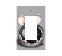 Grey Rat Unbreakable Polycarbonate Switch Plate-Modern 1 Gang Light Cover for Home Office with Matching Screws