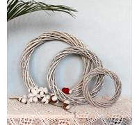 Grey Rattan For Ring Wreath with Natural Wicker Vine Garland for Holiday and Event Environment Decor (20cm)