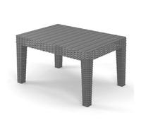 Grey Rattan Square Coffee Table Wood Effect Top Patio Garden Balcony