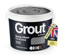 Grey Ready Mixed Grout & Fix | Floor, Wall & Tile Adhesive | Water-Resistant, Anti-Mould, Easy to Use & Fast-Drying | Suitable as Kitchen, Bathroom Tile Grout - 4.5 Kg / 2.5 L Grey Grout