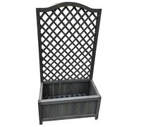 Grey Wooden Planter Lattice Garden Climbing Flower Plant Pot Trellis