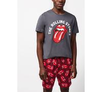 Grey & Red Rolling Stone Print Shortie Pyjamas L