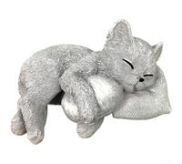 Grey Resin Canine Memorial Figurine for Outdoor or Indoor Use Featuring Timeless Silhouette and Resilient Treatment