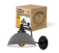 Grey Retro Wall Sconce Ledsone Vintage Metal Shade E27 Indoorwall Light For Living Room, Bedroom, Dining Room Fixture.
