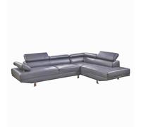 (Grey, RHF (Right Corner)) Fidenza Leather 4-5 Seater Corner Sofa
