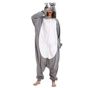 Grey Rhino Adults Men Women Pyjamas Onesie Grey Cute Cartoon Animal Cosplay Sleep suit Costume (X-Large)
