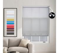 Grey Roller Blind With Chrome Square Eyelets And Meta Fittings Cut To Size By Furnished - (W)240Cm X (L)165Cm