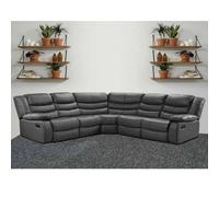 (Grey) Roman Leather Recliner 2 Corner sofa