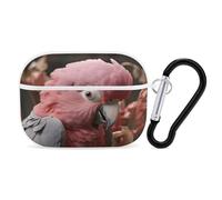 Grey Rose-Breasted Cockatoo Airpod Pro Case Cover Wireless Earbuds Case Protective Cover with Keychain Compatible with AirPods 1st & 2nd Generation Full Protective, Front LED Visible White
