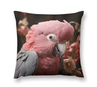 Grey Rose-Breasted Cockatoo Soft Plush Throw Pillow Cover Modern Decorative Pillow Case Farmhouse Cushion Cover with Hidden Zipper for Couch Sofa Bed Outdoor Home Decor 20 "x20