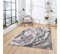 Grey Rose Abstract Modern Easy To Clean Rug For Dining Room-120Cm X 170Cm