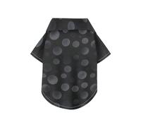 Grey Round Black Pattern Summer Dog Shirt Button Up Lightweight and Breathable Pet Polo Shirt Doggy Sweatshirt Puppy Kitten Perfect for Everyday Wear, and Photoshoots 2XL