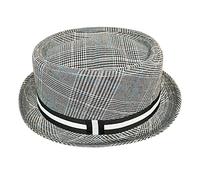 Grey Rude Boy Ska Pork Pie Hat with Contrasting Ribbon Band Detail| Size L/XL Approx. 59cm / 60cm | US Size 7 ½ | 100% Polyester | Unisex Pork Pie hat | Fedora Trilby Pork Pie Style